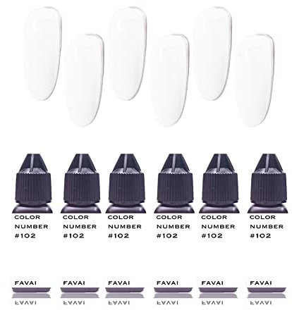 FAVAI Airbrush Gel Polish (#102) White Colour Baby Boomer Airbrush Gel Nagellack, 6 x 15 ml