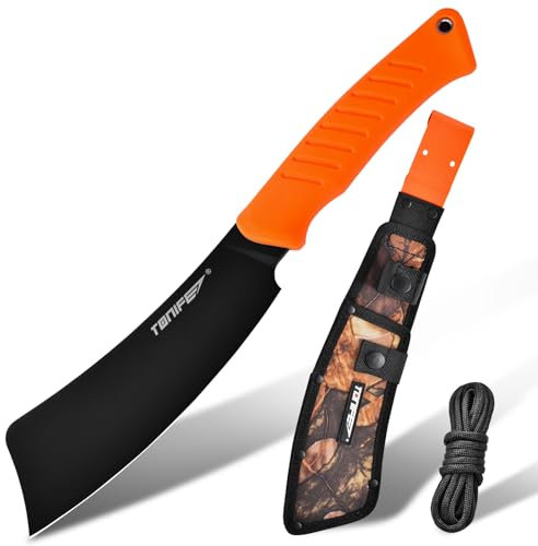 TONIFE Hércules Cuchillo Full Tang Cuchillo de hoja fija con funda y paracord, 8Cr14MoV Hoja de picar para el cuchillo de camping al aire libre Cuchillo de supervivencia