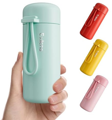 Exllena Mini Trinkflasche 150ml – Mini Thermosflasche Auslaufsicher mit praktischem Tragegriff - Hochwertiger Edelstahl, Doppelwandige Vakuumisolierung - Mint