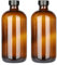 Magic Season Boston Round Glass Bottles (Amber / 480 ml Caps / 2 Pcs)