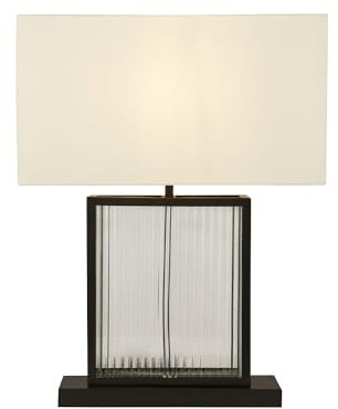 Licht-Erlebnisse Tischleuchte Samt Metall Glas Jugendstil H: 53 cm B: 40 cm Schwarz Weiß E27 Tischlampe Wohnzimmer Nachttischlampe Schlafzimmer