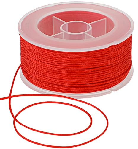 0.8mm Red Nylon Cord Satin String for Bracelet, Necklace, Jewelry Making - 71 Yards