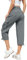 Hose Damen 3/4 Sommer Casual Cargohose Caprihose Jogginghose Comfy Stretch Leichte Outdoor Sport Reise Wanderhose Mit 6 Taschen (Grau, XL)