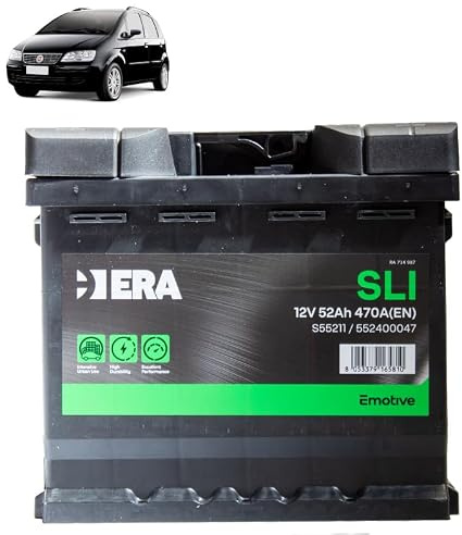 Batteria 50Ah per Fiat Idea 1.2 1.4 benzina 1.3 MJT gasolio 2003+