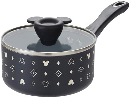Prestige Disney Monochrome Mickey Mouse Non Stick Saucepan with Lid 16cm, Ceramic Induction Saucepan, PFAS & PFOA Free, Non Toxic Cookware, Black & White