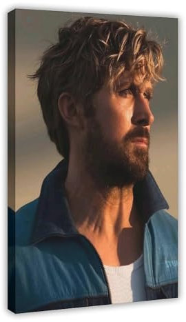 bpoejge Exklusives Kunst-Poster mit hübschem Schauspieler, Ryan Gosling, Portraitposter, Schlafzimmer, Dekoration, Landschaft, Büro, Raumdekoration, Geschenk, 60 x 90 cm