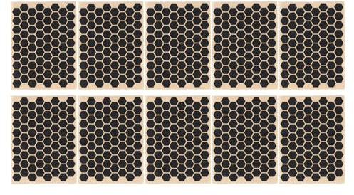 10Pcs Grip Decal Sticker, Textured Ultra Thin Sweat Absorption Anti Slip Grip Tape Self Adhesive Universal Grip Tape for Mouse Keyboard Mobile Phone, Black