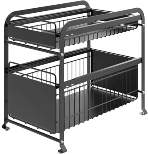 OZLMBERN Küchenschrank-Abflussregal, mehrschichtig, vom Boden bis zur Decke, mobiles, ausziehbares Haushalts-Lagerregal