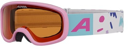 ALPINA PINEY 2.0 - Beschlagfreie, Extrem Robuste & Bruchsichere Skibrille Mit 100% UV-Schutz Für Kinder, rose matt