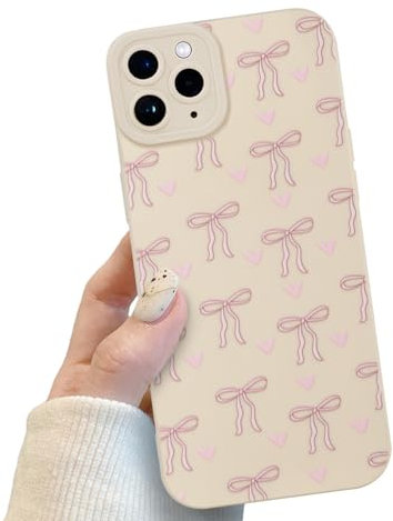 Ribbon Bowknot Phone Case for iPhone 11 Pro, Cute Pink Heart Bow Knot Bowknot Ribbon Design Case for Women Girls, Soft Slim Girly Cover for iPhone 11 Pro