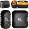 2 Pezzi Accessori Friggitrice ad Aria per Philips Dual Basket Airfryer Serie 3000 6L/3L, Teglia Silicone Friggitrice ad Aria per Philips NA350, con Maniglia, Nero
