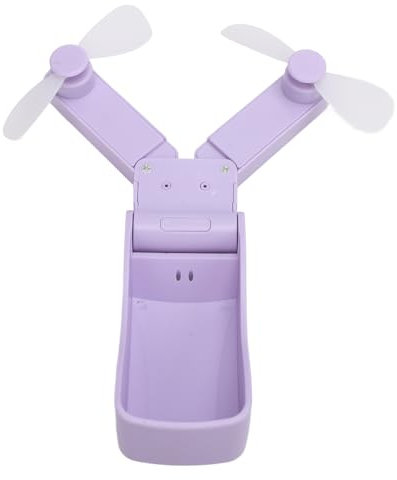 XUXHOU Handheld Fan, Dual Heads USB Rechargeable 3 Speeds Portable Mini Pocket Fan for Home Travel (Purple