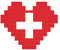 Swiss Flag Print Building Brick Block Puzzle Heart Shape Brick Puzzle 3D Jigsaw DIY Home Decor