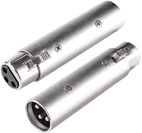 KUOQIY 2 PCS 3-Pin XLR Gender Changer, XLR Male to Female Adapter, for Microphones Audio Equipment Mixers