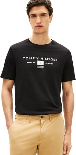 Tommy Hilfiger Herren Brand Love Mono Stack Tee Mw0mw42365 S/S T-Shirt (1er Pack)