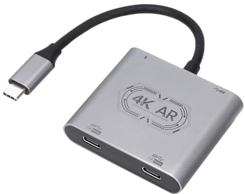 Plyisty USB-C-zu-AR-Brillen-Adapter, Laden und Spielen, 4K 60 Hz, 100 W PD-Schnellladung, kompatibel mit Air 2 Pro-Brillen, Steam Deck, ROG Ally, Go, 16 15 Pro-Smartphones