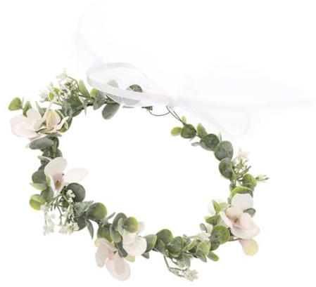 VILLCASE Zarter Blumenkranz Haarreif aus Weißem Flocking Material Leichter und Kreativer Brautkopfschmuck für Hochzeit und Stilvolle Festlichkeiten