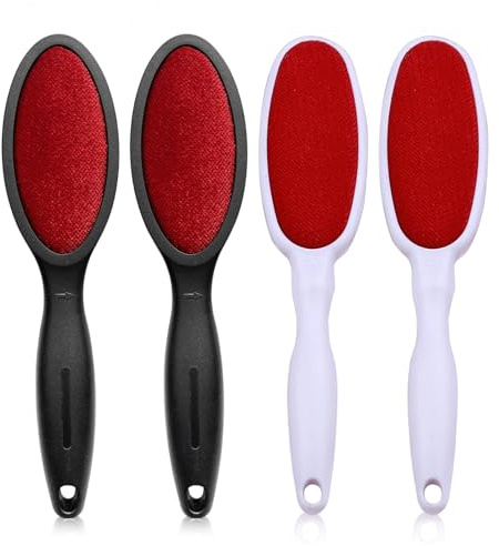 4 Stück Fusselbürste, Wiederverwendbare Veloursbürste Kleiderbürste Doppelseitige für Kleidung Polstermöbel Ideal für Tierbesitzer
