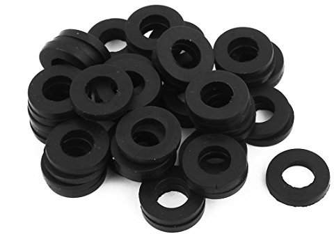 sourcing map 50 Stück Gummi Unterlegscheiben 19 mm Außendurchm. 10 mm Innendurchm. 3 mm Dicke für Wasserschlauch Wasserhahn