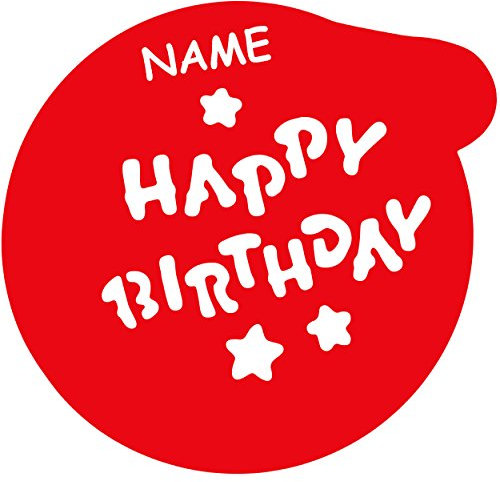 alles-meine.de GmbH Schablonen & Vorlage - z.B. für Schneespray & Fenstermalfarbe - Happy Birthday - inkl. Name - für Fenstersticker/Geburtstags - Fensterbilder - z.B. für ..