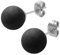 Soul-Cats 1 Paar runde Holzperlen Ohrstecker Ø 9 mm mit Edelstahlstift in schwarz