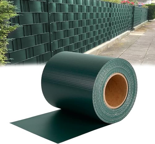 LARS360 35m x 19cm PVC Grün Sichtschutzstreifen Sichtschutzfolie Zaunfolie Dick Blickdicht Sichtschutz Doppelstabmattenzaun Windschutz mit 20 x Befestigungsclips für Gartenzaun, Balkon, Terrasse