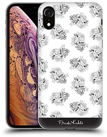 Head Case Designs Offizielle Frida Kahlo Herz Weiss Typografie Gel Handyhülle Hülle [Militärischer Schutzgrad] Kompatibel mit Apple iPhone XR