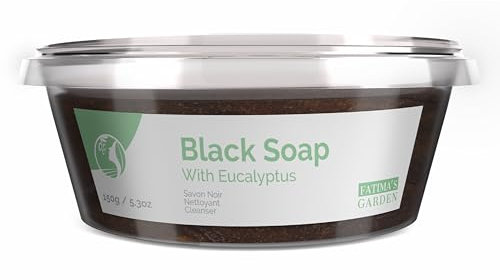 Fatima's Garden Eukalyptus Schwarze Seife - Reinigender Reiniger, 150g
