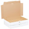 smiley pack 100 Maxibriefkartons 350 x 250 x 50 mm weiss (100 Stück) DIN A4+ Maxibrief Versandkarton für DHL DPD GLS Hermes Warensendung Büchersendung mit Steckverschluss