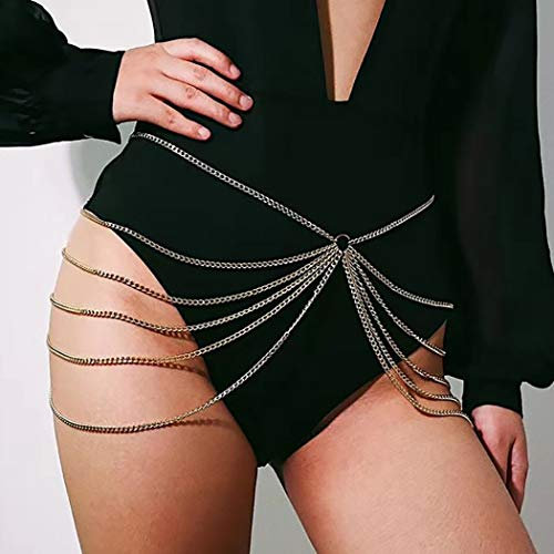 Bohend Mode Geschichtet Taillenkette Silber Metallisch Mehrschichtig Körperkette Einfach Rock Bikini Zubehör Zum Frauen und Mädchen