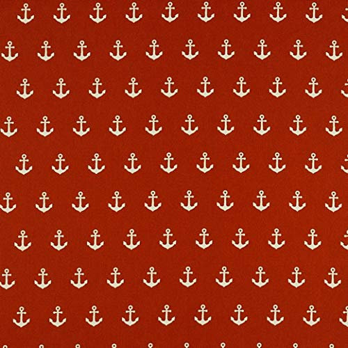 ® Baumwollstoff Anker Terracotta Webware Meterware Popeline OEKOTEX 150cm breit - Ab 0,5 Meter