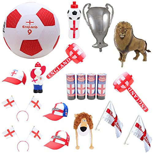 Toyland® England Party Bundle - 18 Stück - Euro 2021 Football Party - Feierlichkeiten zum Ende der Lockdown-Feier