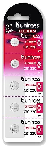 Uniross Pack de 5 Piles Lithium CR1220, 3V