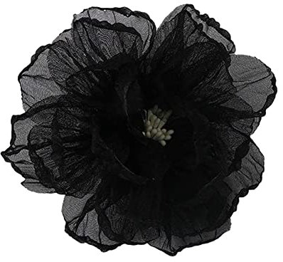 KABELIFE Elegante Damen Accessoires Blumen Haarklammer Haarblume Haarspange Haarschmuck Pfingstrose Broschen Ansteckblume viele Farben (Schwarz)