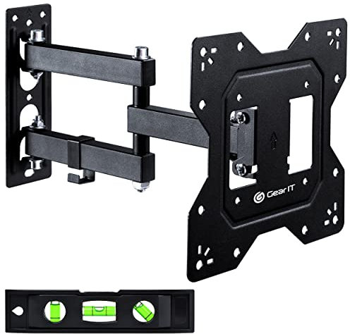 GearIT Full Motion Swivel TV Monitor Wall Mount for 23 to 43 inch, Holds up to 66lbs, Vesa 75 100 200