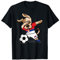 Dabbing Dog Serbien Fußballfans Trikot Serbien Flagge Fußball T-Shirt
