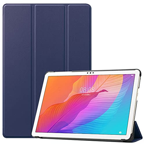 Kepuch Custer Funda para Huawei MatePad SE AGS3K-W20,T10S 10.1 AGS3-L09 AGS3-W09,T10 9.7 AGR-L09 AGR-W09,Honor Pad X8 Lite AGM3-W09HN,Smart Cover Fundas Carcasa Case Protectora de PU-Cuero - Azul