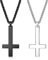 MILACOLATO 2 PCS Mens Chain Black Cross Necklace Inverted Cross Necklace Black for Men Women Stainless Steel Pendant Necklace with Chain-55+5CM Gift for Bestfriend Couple Lover