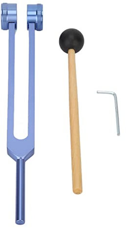 128 Hz Stimmgabelgewicht Stimmgabel aus Aluminiumlegierung Bietet Einen Genauen Frequenzgang mit Inbusschlüssel, Kleinem Hammer, Therapie-Stimmgabel(Blau)