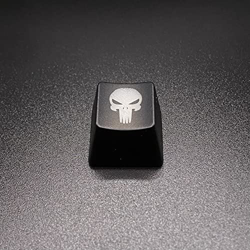 BTXETUEL Tastenkappe mit Totenkopf-Hintergrundbeleuchtung, Kostüm-Tastenkappen für mechanische Cherry MX Tastatur, kunsthandwerkliche Tastenkappen, personalisierte Tastenkappe (Totenkopf 2)