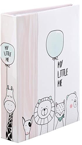 Hama Fotoalbum Our Baby (für Einsteckclips, gefüttertes Deckel, 100 Seiten, max.200 Fotos 10x15cm, Albumgröße 22x22,5cm, weiße Karten, mit Ballonmotiv) Bunt