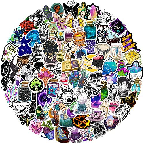 100 Pcs Apothecary Stickers Vinyl Magic Potions Witch Stickers for Skateboard Laptop Water Bottle Luggage Computer Car,Waterproof Aesthetics Pharmacist Graffiti Decals for Teens Adults Kids
