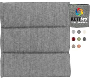 KETTtex EXKLUSIV Auflage Hocker Silber/Grau I Barhocker Polster 50x50x3cm I KTH1 Sitzauflage weich & robust I Stuhlauflage ohne Verblassen I pflegeleichtes Sitzkissen I Dessin 8643