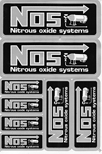 1 Bogen - NOS N.O.S. Gas schwarz grau Sticker Motorsport Motocross Auto Tuning Aufkleber Folie 1 Blatt 270 mm x 180 mm wetterfest oder auch für Modellbau