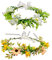 TSHAOUN 2 Stück Blumenkranz Blume Krone Stirnband Braut Kopfstück, Blumenkranz Künstliche, Haarrebe für kinder Mutterschaft Fotoshooting, Prinzessinnen, Blumenmädchen, Brautjungfer