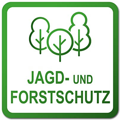 Finest Folia Aufkleber 10x10cm Forst Jagd Sticker Schild Forstwirtschaft für Auto Wald Fahrzeuge Jäger Förster Tierschutz selbstklebend wetterfest R196 (03 Jagd- und Forstbetrieb)