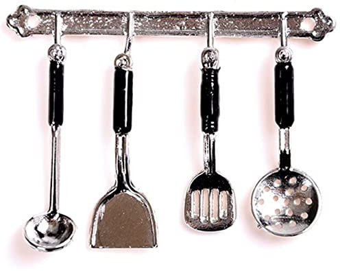 Wudaizhi 1/12 Skala Miniatur Cookware Set Dollhouse Küchenzubehör Mini Küchengeschirr Modell Küche Kochutensilien Dollhouse Dekoration