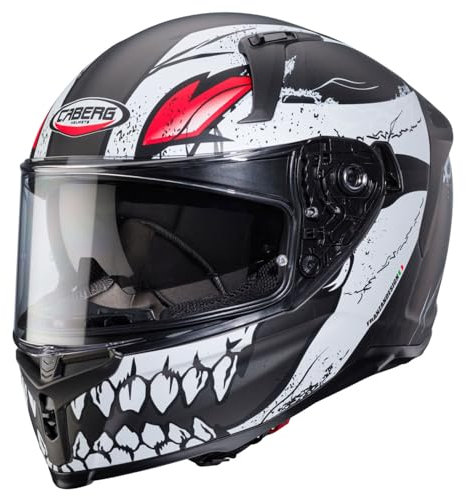 CABERG Helmet Avalon X Punk MATT Grey / White / RED L