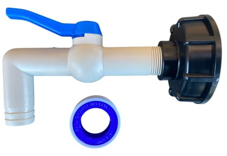 IBC S60X6 (2) portible Water Stillage Tank Adaptor 14cm Extender Long Reach tap +Free PTFE Tape,use with 3/4 Garden Hose