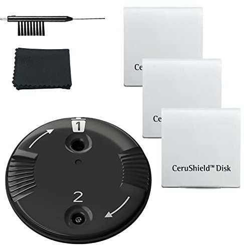 CeruShield Disk Wax Guards for Phonak and Unitron RIC RITE Hearing Aid and Hearing aid Cleaning Brush Tools with Carry case-3packs